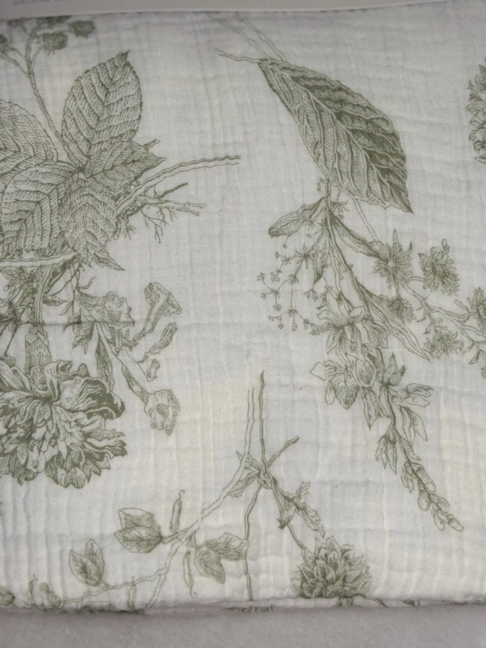 Beau Monde botanical Floral Farmhouse Greenery Garden Shabby chic Shower Curtain